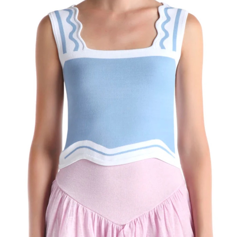 PH5 Light Blue and White Knit Top